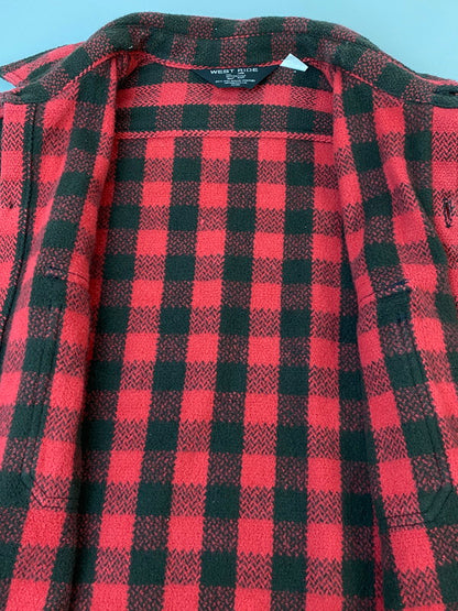 【中古品】【メンズ】 WEST RIDE ウエストライド HEAVY FLANNEL SHIRT ヘビーフランネルシャツ チェックシャツ 長袖シャツ 145-260605-kt-05-min サイズ：M カラー：レッド/ブラック 万代Net店
