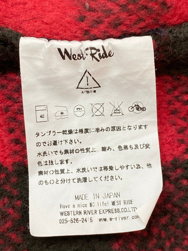 【中古品】【メンズ】 WEST RIDE ウエストライド HEAVY FLANNEL SHIRT ヘビーフランネルシャツ チェックシャツ 長袖シャツ 145-260605-kt-05-min サイズ：M カラー：レッド/ブラック 万代Net店