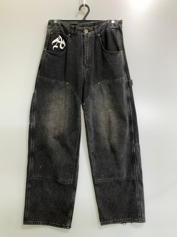 【現状渡し品】【メンズ】 ANITMID アンチミッド ダブルニー ブラックデニム メンズ ボトムス ジーンズ ジーパン 153-260612-em-52-min サイズ：M カラー：インディゴブラック 万代Net店