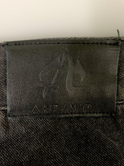 【現状渡し品】【メンズ】 ANITMID アンチミッド ダブルニー ブラックデニム メンズ ボトムス ジーンズ ジーパン 153-260612-em-52-min サイズ：M カラー：インディゴブラック 万代Net店