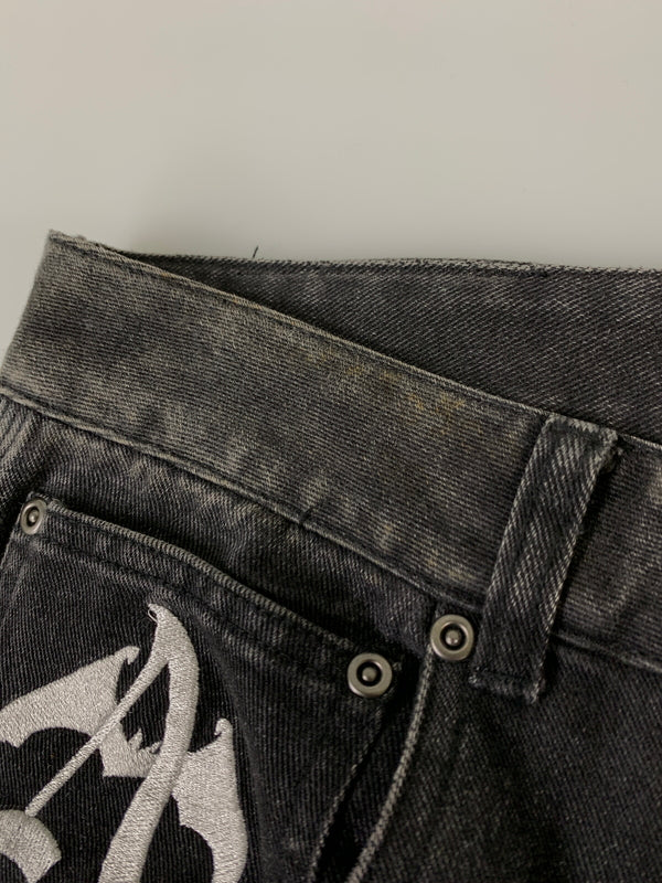 【現状渡し品】【メンズ】 ANITMID アンチミッド ダブルニー ブラックデニム メンズ ボトムス ジーンズ ジーパン 153-260612-em-52-min サイズ：M カラー：インディゴブラック 万代Net店