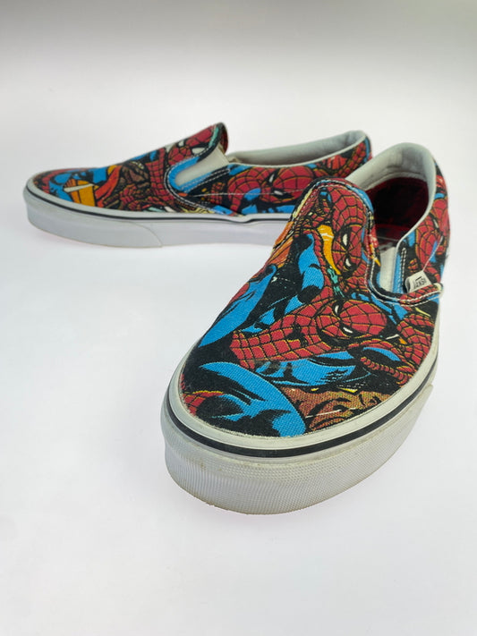 【中古品】【メンズ】 VANS ヴァンズ × MARVEL SPIDER-MAN SLIP-ON スパイダーマン スリッポン スニーカー 靴 163-260527-yn-07-min サイズ：27.0cm カラー：レッド 万代Net店