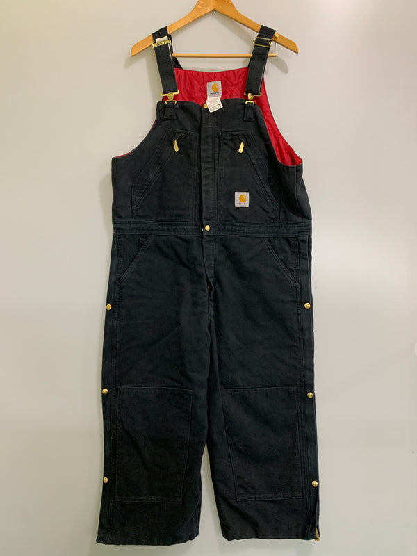 【中古品】【メンズ】 CARHARTT カーハート QUILTING OVERALL R38 BLK キルティング オーバーオール メンズ つなぎ サロペット オールインワン ジャンプスーツ 157-260612-em-50-min サイズ：38×28 カラー：ブラック 万代Net店