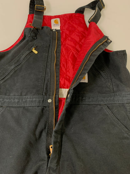 【中古品】【メンズ】 CARHARTT カーハート QUILTING OVERALL R38 BLK キルティング オーバーオール メンズ つなぎ サロペット オールインワン ジャンプスーツ 157-260612-em-50-min サイズ：38×28 カラー：ブラック 万代Net店