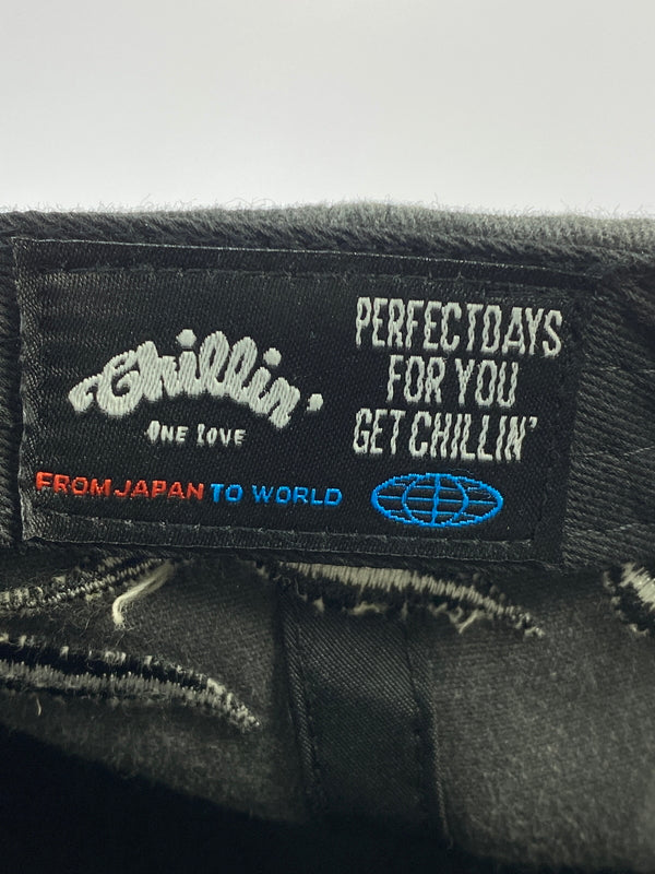 【中古品】【メンズ】 CHILLIN チリン CRASH DENIM SNAPBACK CAP クラッシュ デニム スナップバック キャップ 帽子 185-260530-KS-07-min サイズ：F カラー：ブラック 万代Net店