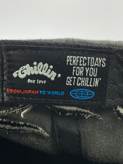 【中古品】【メンズ】 CHILLIN チリン CRASH DENIM SNAPBACK CAP クラッシュ デニム スナップバック キャップ 帽子 185-260530-KS-07-min サイズ：F カラー：ブラック 万代Net店
