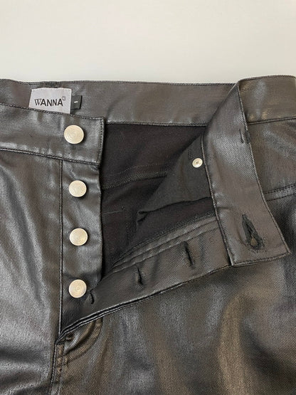【中古品】【メンズ】 WANNA ワナ PU LEATHER PANTS 合成皮革 レザーパンツ ボトムス 合皮 153-260606-kt-02-min サイズ：1 カラー：ブラック 万代Net店
