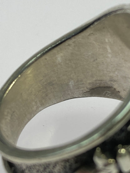 【中古品】【メンズ/レディース】 LEE DOWNEY リー・ダウニー SCULPTED SKULL RING スカルプテッド スカル リング 指輪 アクセサリー 192-260603-em-25-min カラー：シルバー/珊瑚色 万代Net店
