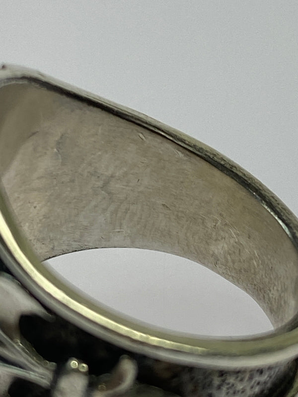 【中古品】【メンズ/レディース】 LEE DOWNEY リー・ダウニー SCULPTED SKULL RING スカルプテッド スカル リング 指輪 アクセサリー 192-260603-em-25-min カラー：シルバー/珊瑚色 万代Net店