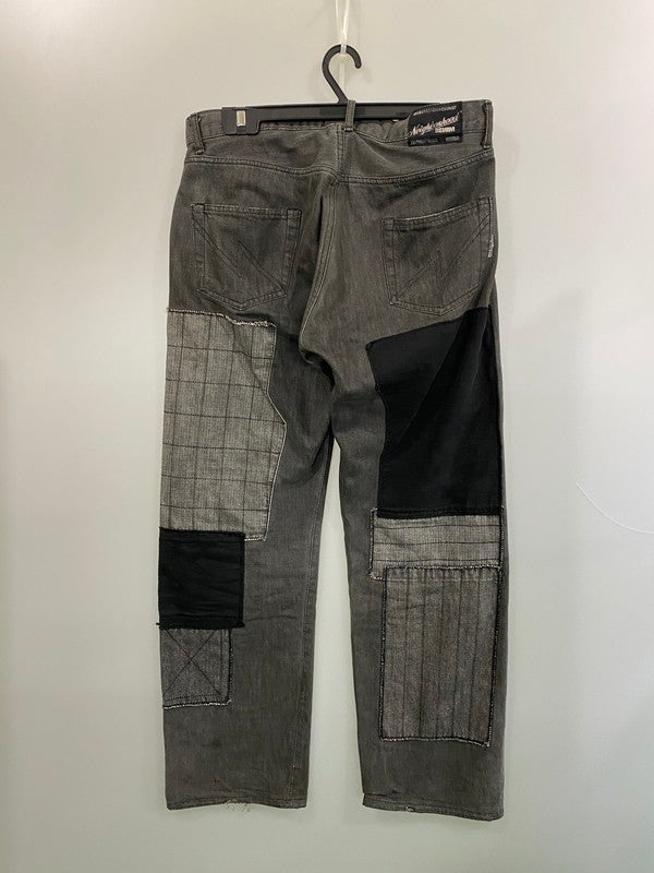 【中古品】【メンズ】 NEIGHBORHOOD ネイバーフッド FRAGMENT NARROW PATCHWORK DENIM PANTS フラグメントナローパッチワークデニムパンツ ジーンズ 153-260606-kt-05-min サイズ：M カラー：ブラック 万代Net店