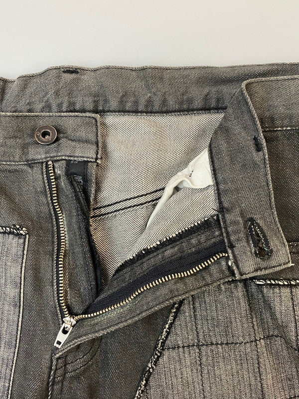【中古品】【メンズ】 NEIGHBORHOOD ネイバーフッド FRAGMENT NARROW PATCHWORK DENIM PANTS フラグメントナローパッチワークデニムパンツ ジーンズ 153-260606-kt-05-min サイズ：M カラー：ブラック 万代Net店