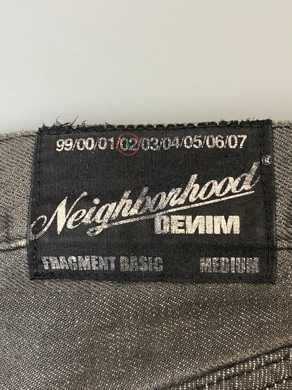 【中古品】【メンズ】 NEIGHBORHOOD ネイバーフッド FRAGMENT NARROW PATCHWORK DENIM PANTS フラグメントナローパッチワークデニムパンツ ジーンズ 153-260606-kt-05-min サイズ：M カラー：ブラック 万代Net店