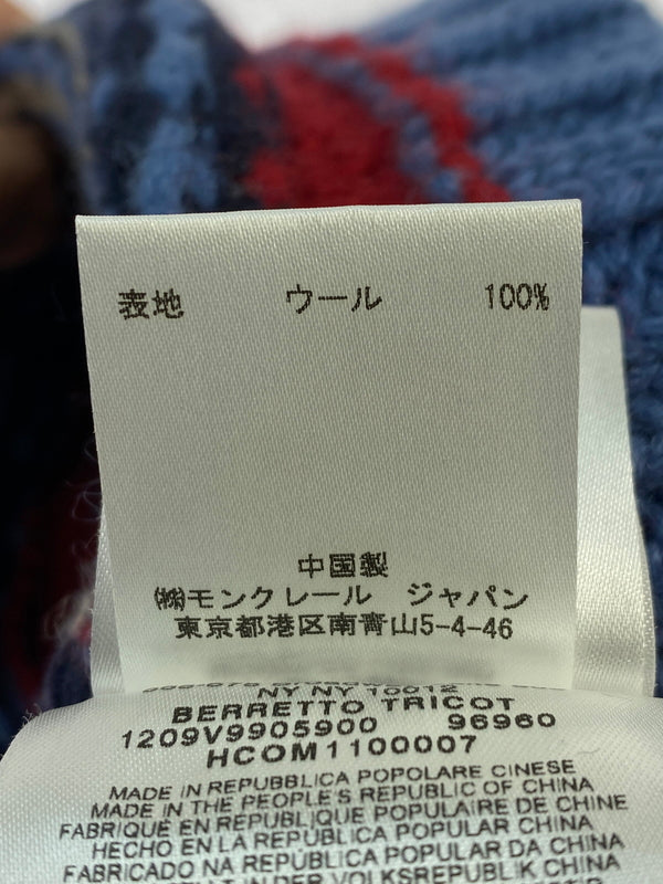 【中古品】【メンズ】 MONCLER モンクレール BERRETTO TRICOT ニット帽 帽子 185-260616-jt-01-min カラー：ブルー系 万代Net店