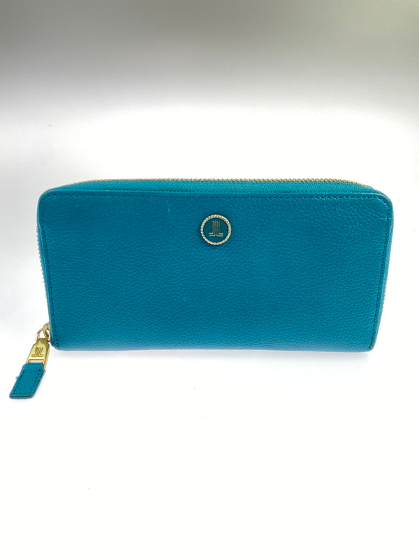 【中古品】【メンズ/レディース】 LANVIN ランバン COLLECTION ラウンドファスナーロングウォレット 長財布 181-260713-KS-13-min カラー：グリーン系 万代Net店