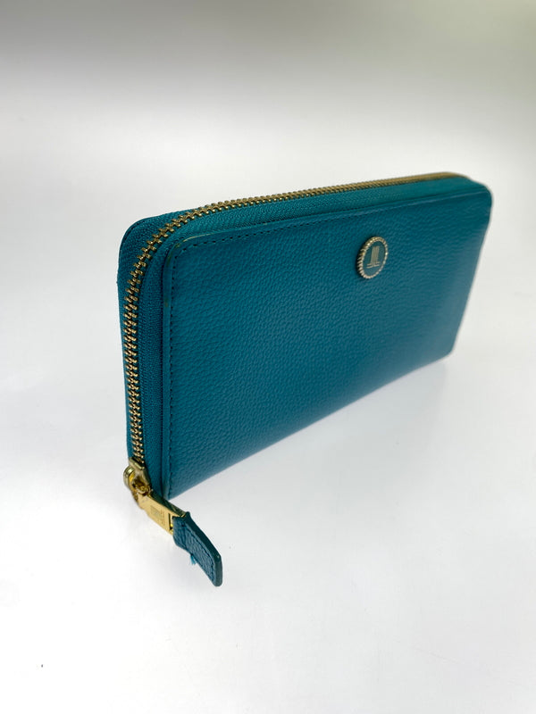 【中古品】【メンズ/レディース】 LANVIN ランバン COLLECTION ラウンドファスナーロングウォレット 長財布 181-260713-KS-13-min カラー：グリーン系 万代Net店