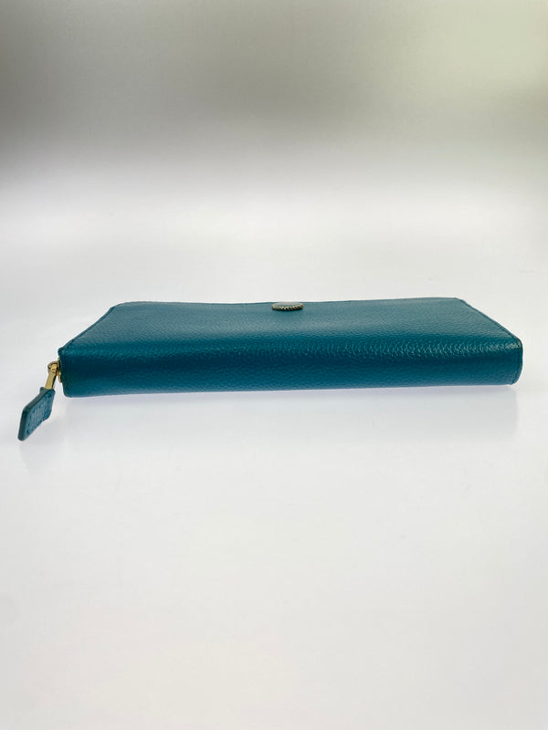 【中古品】【メンズ/レディース】 LANVIN ランバン COLLECTION ラウンドファスナーロングウォレット 長財布 181-260713-KS-13-min カラー：グリーン系 万代Net店
