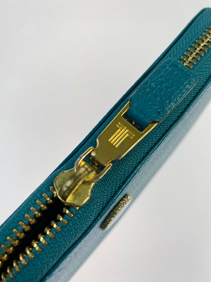 【中古品】【メンズ/レディース】 LANVIN ランバン COLLECTION ラウンドファスナーロングウォレット 長財布 181-260713-KS-13-min カラー：グリーン系 万代Net店