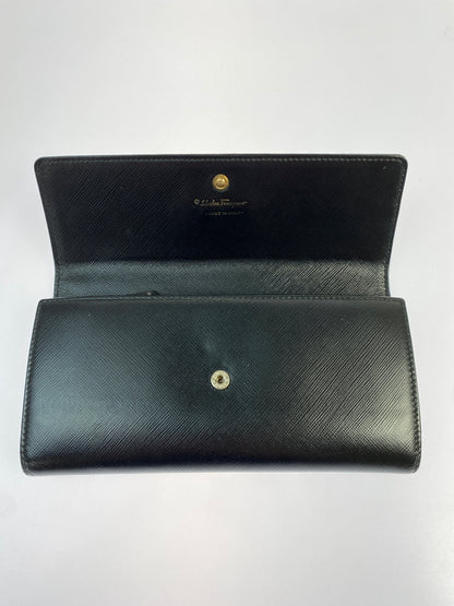 【中古品】【メンズ/レディース】 SALVATORE FERRAGAMO サルヴァトーレ フェラガモ ヴァラリボン バイカラー 二つ折り財布 22-C493 181-260713-KS-12-min カラー：ブラック/ホワイト 万代Net店