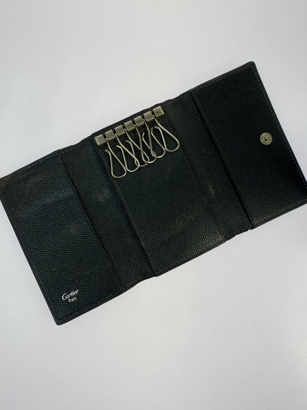【現状渡し品】【メンズ/レディース】 CARTIER カルティエ SANTOS 6連キーケース L3000775 183-260713-KS-19-min カラー：ブラック 万代Net店