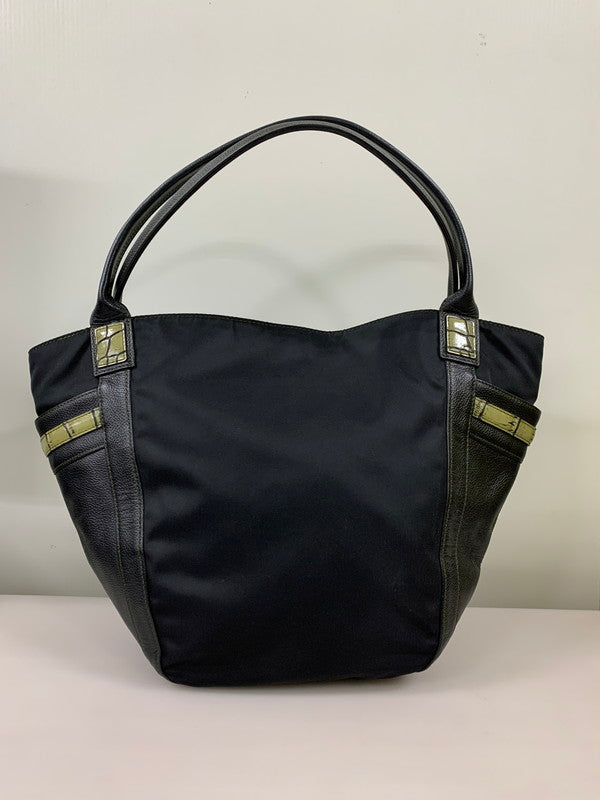 【中古品】【メンズ/レディース】 BEAUGRAND ボーグラン クロコ ダイル ナイロン トートバッグ 188-260709-hu-07-min カラー：ブラック 万代Net店