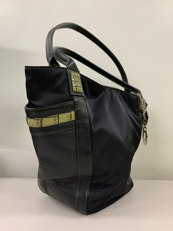 【中古品】【メンズ/レディース】 BEAUGRAND ボーグラン クロコ ダイル ナイロン トートバッグ 188-260709-hu-07-min カラー：ブラック 万代Net店
