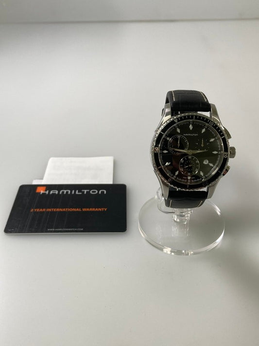 【中古品】【メンズ】 HAMILTON ハミルトン H37512731 JAZZMASTER SEAVIEW クォーツウォッチ 腕時計 197-240218-ab-11-min カラー：ブラック/シルバー 万代Net店