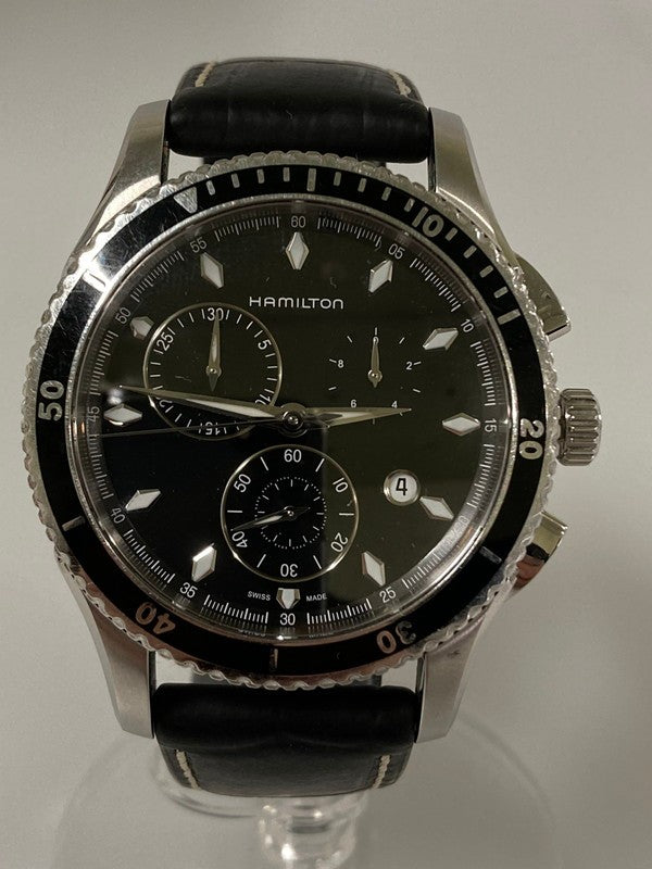 【中古品】【メンズ】 HAMILTON ハミルトン H37512731 JAZZMASTER SEAVIEW クォーツウォッチ 腕時計 197-240218-ab-11-min カラー：ブラック/シルバー 万代Net店