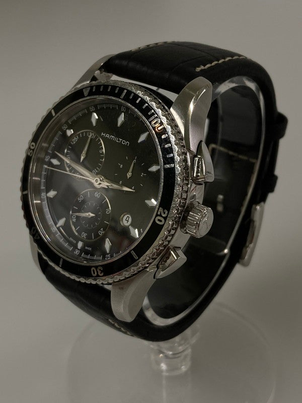 【中古品】【メンズ】 HAMILTON ハミルトン H37512731 JAZZMASTER SEAVIEW クォーツウォッチ 腕時計 197-240218-ab-11-min カラー：ブラック/シルバー 万代Net店