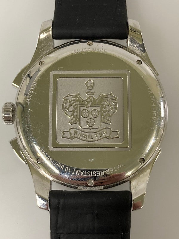 【中古品】【メンズ】 HAMILTON ハミルトン H37512731 JAZZMASTER SEAVIEW クォーツウォッチ 腕時計 197-240218-ab-11-min カラー：ブラック/シルバー 万代Net店
