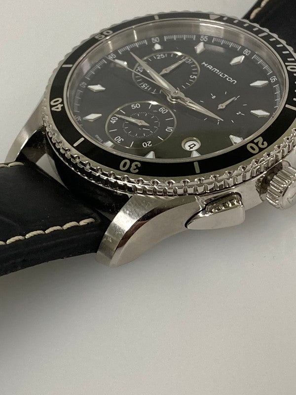 【中古品】【メンズ】 HAMILTON ハミルトン H37512731 JAZZMASTER SEAVIEW クォーツウォッチ 腕時計 197-240218-ab-11-min カラー：ブラック/シルバー 万代Net店
