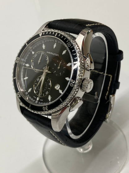 【中古品】【メンズ】 HAMILTON ハミルトン JAZZMASTER SEAVIEW CHRONO QUARTZ H37512731 ジャズマスター シービュー クロノ クォーツ 腕時計 長期保管品 197-260726-kk-17-hon カラー：シルバー/ブラック 万代Net店