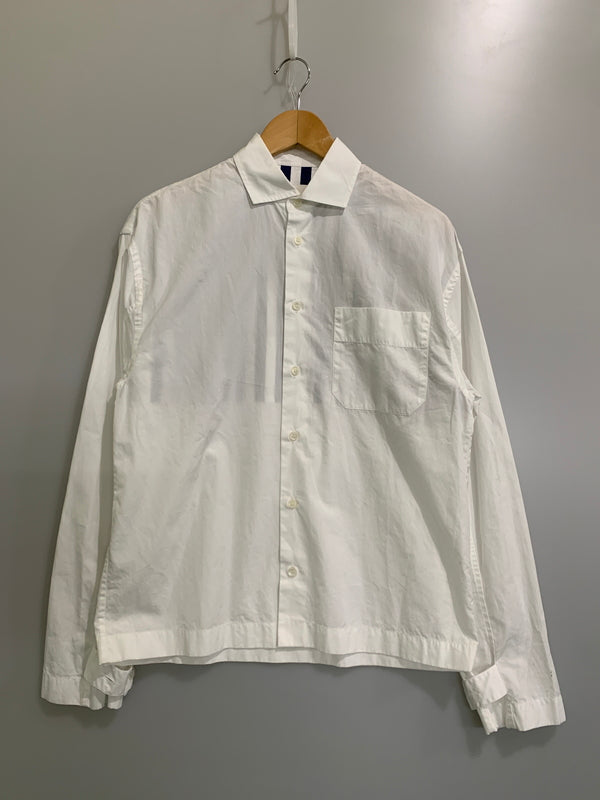 【中古品】【メンズ】 MARNI マルニ ストライプ切り替えシャツ メンズ トップス 長袖シャツ 141-260530-KS-29-min サイズ：44 カラー：ホワイト 万代Net店