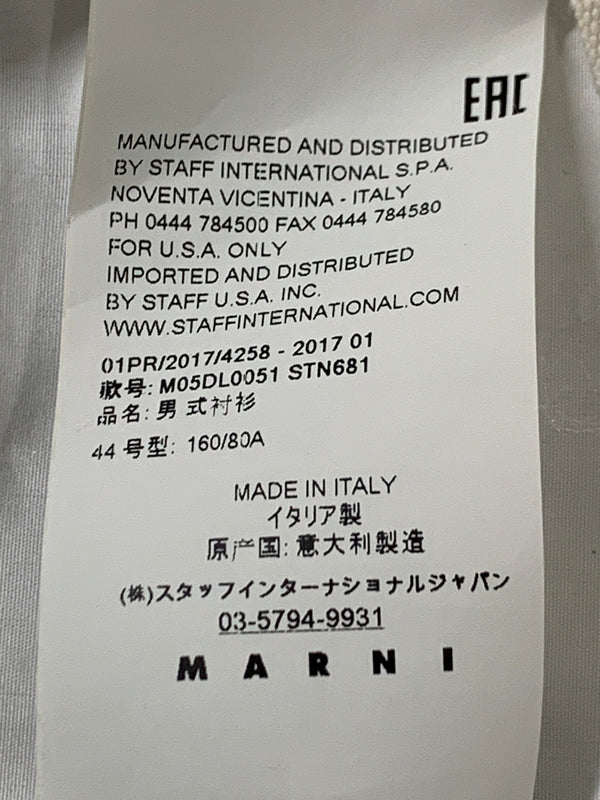 【中古品】【メンズ】 MARNI マルニ ストライプ切り替えシャツ メンズ トップス 長袖シャツ 141-260530-KS-29-min サイズ：44 カラー：ホワイト 万代Net店