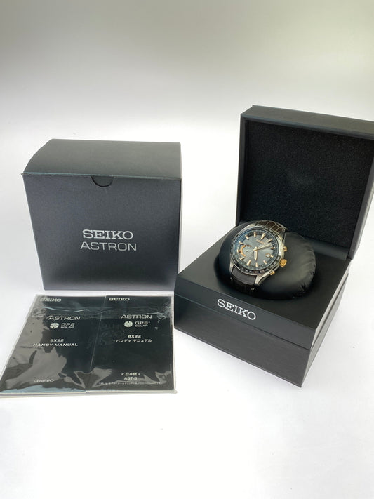 【中古品】【メンズ】 SEIKO セイコー -ASTRON- アストロン アナログ GPS ソーラー 腕時計 8X22-0AG0-2 メンズ ウォッチ 197-260627-hu-07-min カラー：シルバー/ゴールド/ブラック/ブラウン系 万代Net店