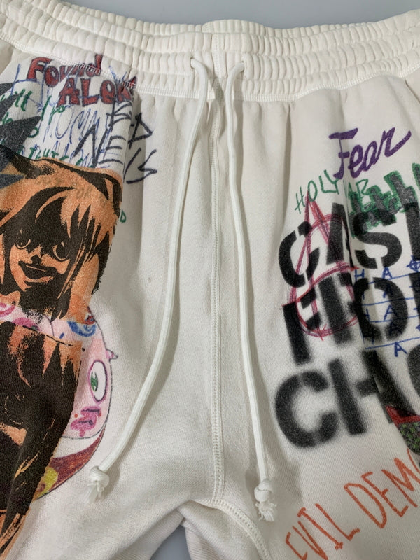 【中古品】【メンズ】 SAINT MICHAEL セントマイケル ×MURAKAMI TAKASHI SM-A21-0000-069 GRAFF SWEAT PANTS スウェットパンツ ボトムス 153-260531-AS-1-min サイズ：M カラー：オフホワイト 万代Net店