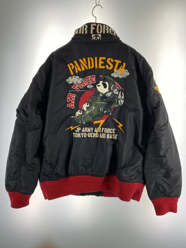 【現状渡し品】【メンズ】 PANDIESTA パンディエスタ フライトジャケット メンズ アウター ワッペン 刺繍 145-260612-em-21-min サイズ：XL カラー：ブラック 万代Net店