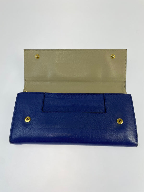 【中古品】【メンズ/レディース】 CELINE セリーヌ ラージフラップマルチファンクション 101673JFL.07IN 長財布 181-260713-KS-18-min カラー：インディゴ 万代Net店