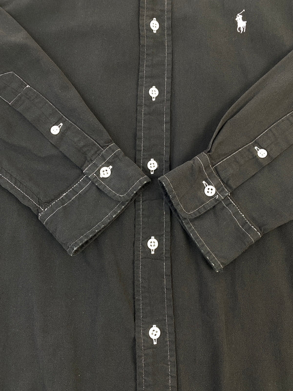 【中古品】【メンズ】 RALPH LAUREN ラルフローレン 後染め COTTON SHIRT 長袖シャツ ロングスリーブ 146-260718-AS-62-min サイズ：XL カラー：ブラック 万代Net店