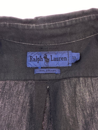 【中古品】【メンズ】 RALPH LAUREN ラルフローレン 後染め COTTON SHIRT 長袖シャツ ロングスリーブ 146-260718-AS-62-min サイズ：XL カラー：ブラック 万代Net店