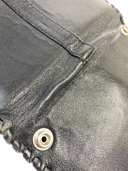 【現状渡し品】【メンズ】 LEATHER LONG WALLET レザーロングウォレット 長財布 201-260806-yn-27-min カラー：ブラック 万代Net店