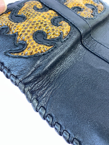 【現状渡し品】【メンズ】 LEATHER LONG WALLET レザーロングウォレット 長財布 201-260806-yn-27-min カラー：ブラック 万代Net店