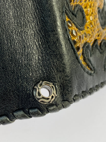 【現状渡し品】【メンズ】 LEATHER LONG WALLET レザーロングウォレット 長財布 201-260806-yn-27-min カラー：ブラック 万代Net店
