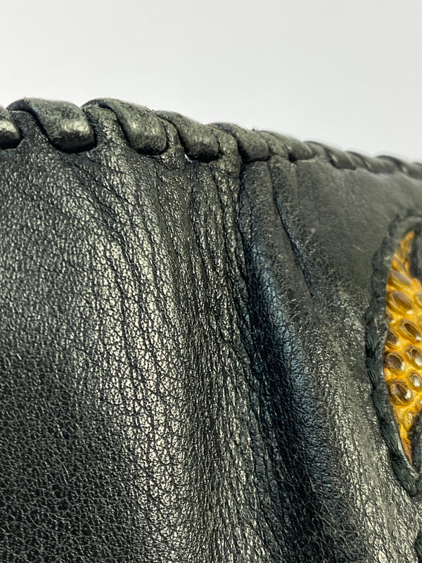 【現状渡し品】【メンズ】 LEATHER LONG WALLET レザーロングウォレット 長財布 201-260806-yn-27-min カラー：ブラック 万代Net店
