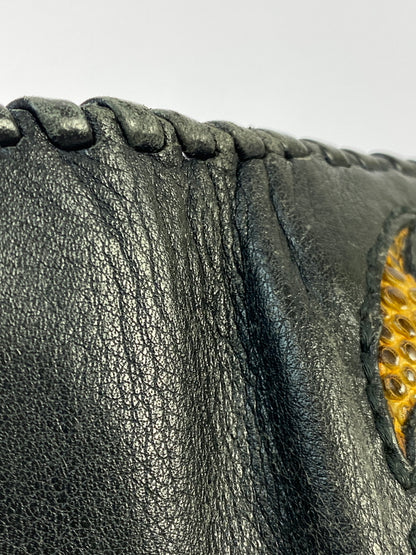 【現状渡し品】【メンズ】 LEATHER LONG WALLET レザーロングウォレット 長財布 201-260806-yn-27-min カラー：ブラック 万代Net店