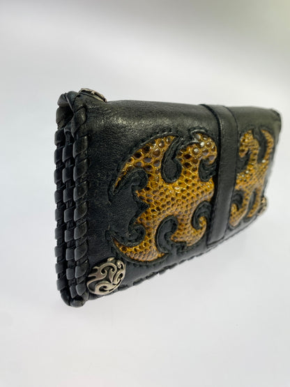 【現状渡し品】【メンズ】 LEATHER LONG WALLET レザーロングウォレット 長財布 201-260806-yn-27-min カラー：ブラック 万代Net店