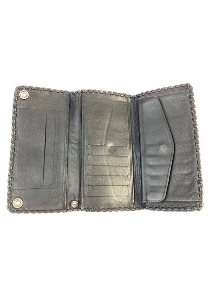 【現状渡し品】【メンズ】 LEATHER LONG WALLET レザーロングウォレット 長財布 201-260806-yn-27-min カラー：ブラック 万代Net店