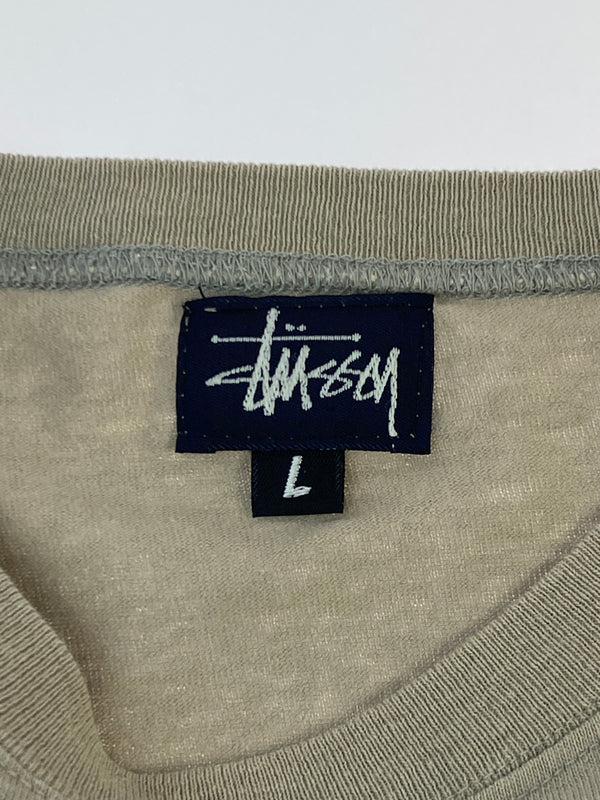 【中古品】【メンズ】 OLD STUSSY オールドステューシー LOGO TEE 七分袖Tシャツ 142-260531-AS-41-min サイズ：L カラー：グレージュ 万代Net店
