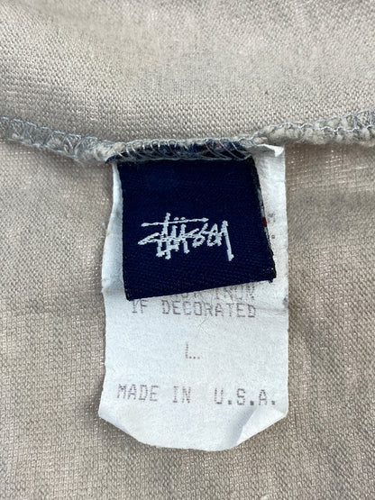 【中古品】【メンズ】 OLD STUSSY オールドステューシー LOGO TEE 七分袖Tシャツ 142-260531-AS-41-min サイズ：L カラー：グレージュ 万代Net店