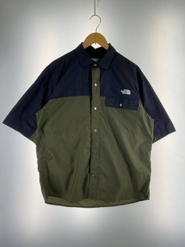 【中古品】【メンズ】 THE NORTH FACE ザ・ノースフェイス NR22331 S S NUPTSE SHIRT ヌプシシャツ 半袖シャツ 144-260531-AS-43-min サイズ：XL カラー：ブラックーオリーブグリーン 万代Net店