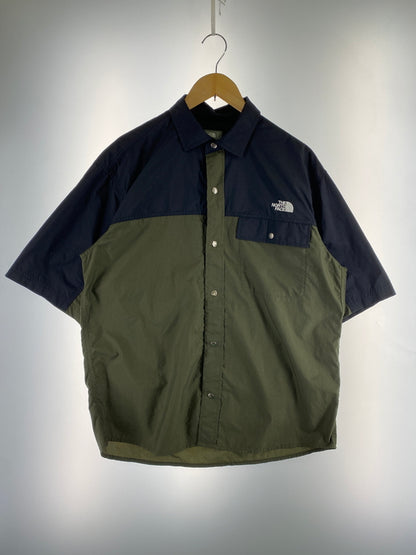 【中古品】【メンズ】 THE NORTH FACE ザ・ノースフェイス NR22331 S S NUPTSE SHIRT ヌプシシャツ 半袖シャツ 144-260531-AS-43-min サイズ：XL カラー：ブラックーオリーブグリーン 万代Net店